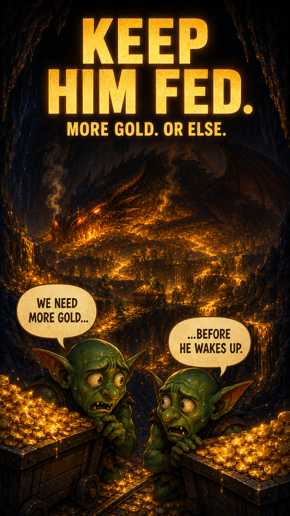 A dragon sitting on a giant pile of gold