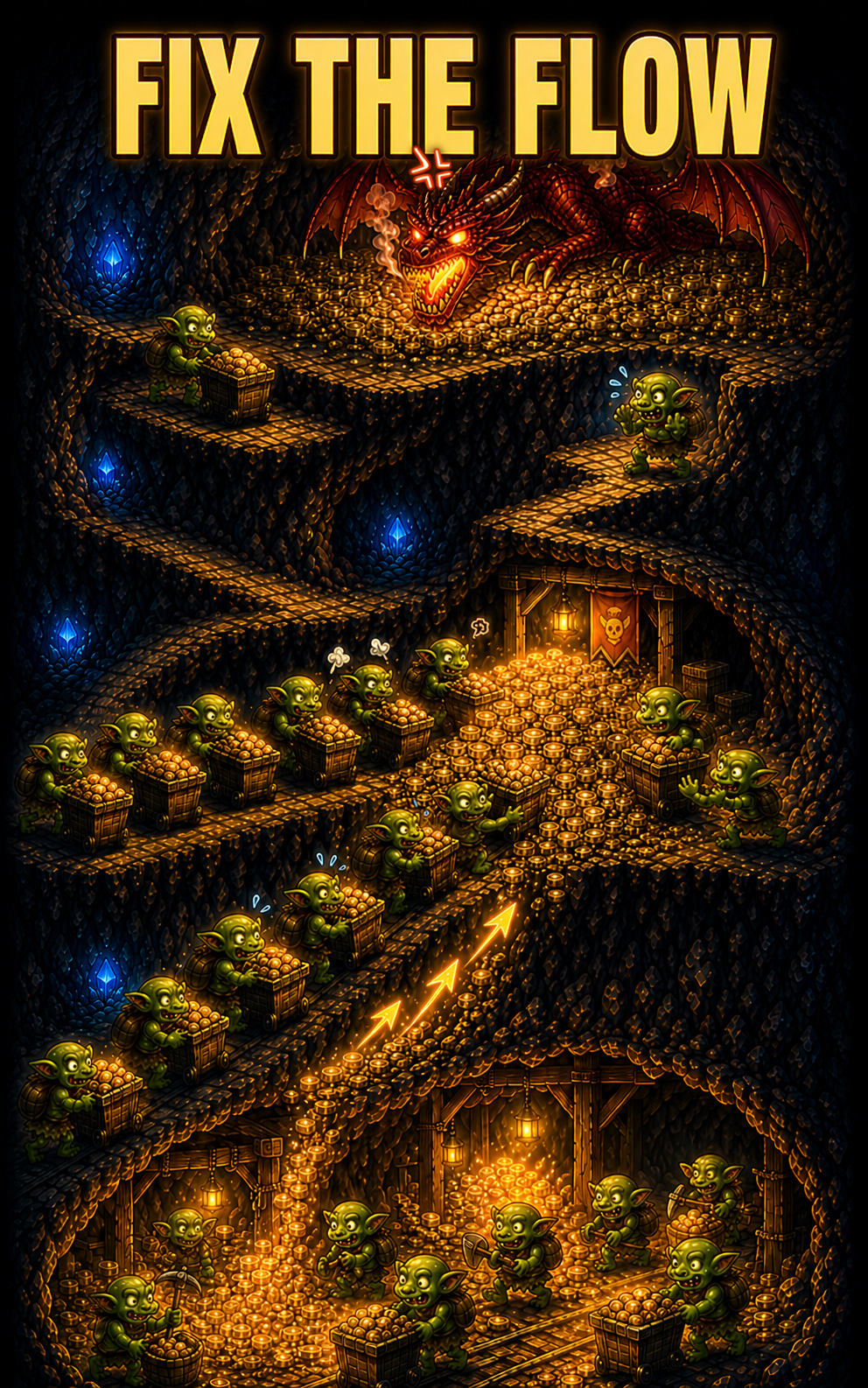 Gold transport bottleneck in the mine