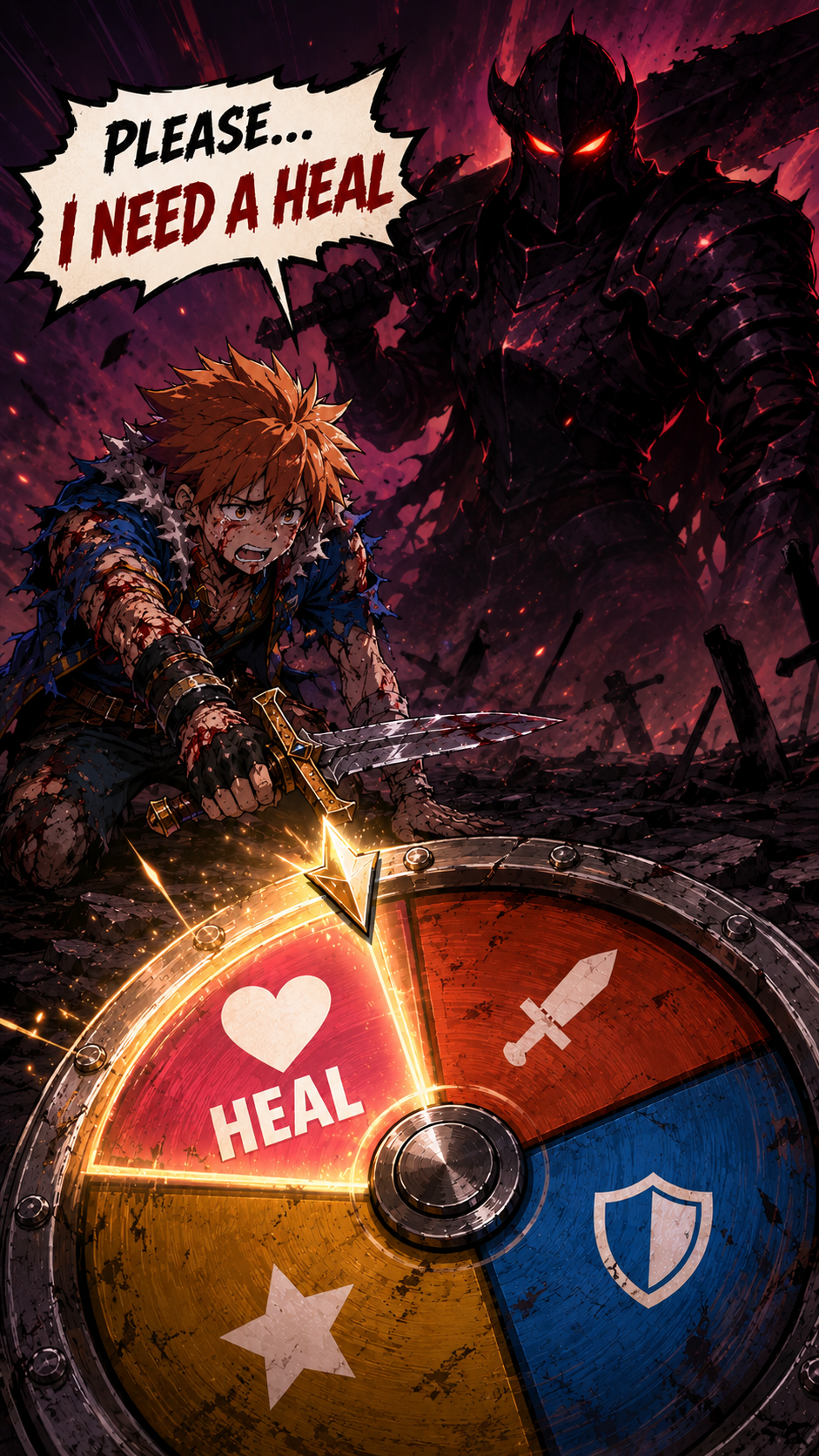 Roulette combat mobile game ad concept